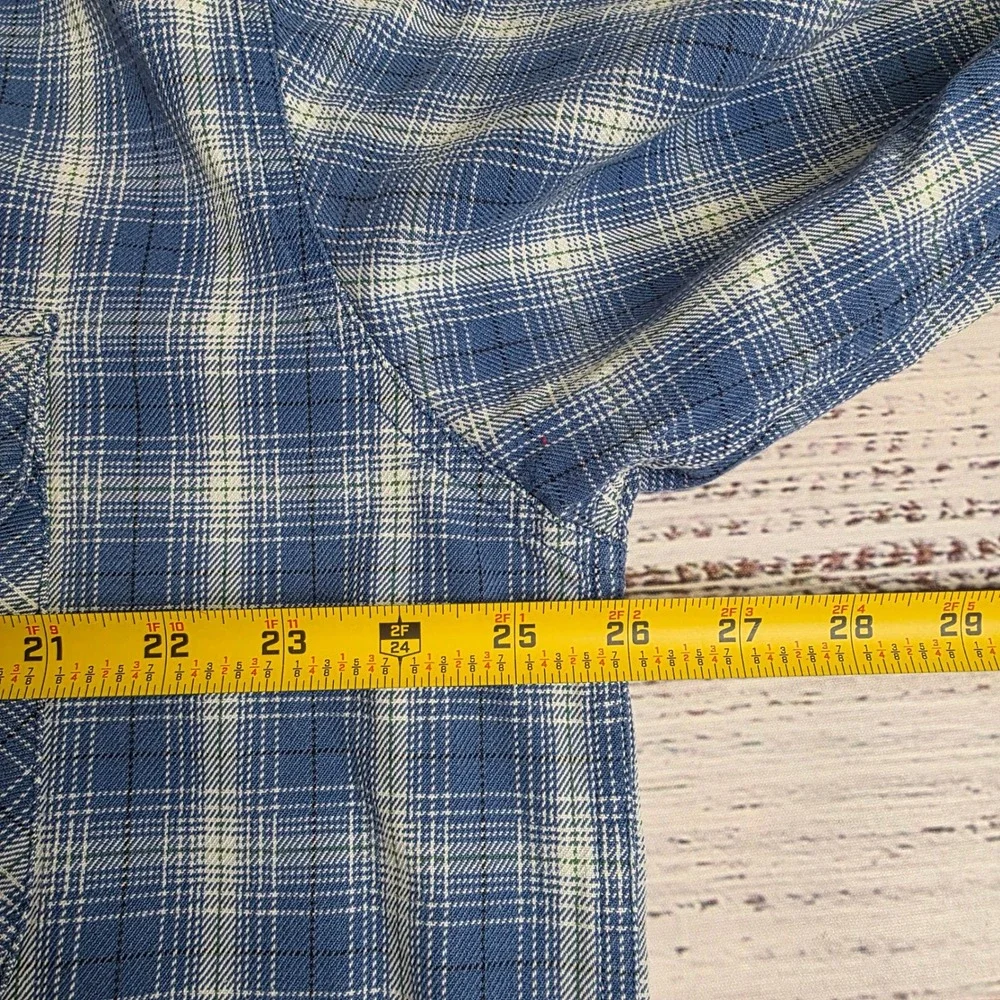 Vintage 1997 Levis Mens Blue Plaid Denim Cotton Shirt XL‎ Long Sleeve 60557-6222